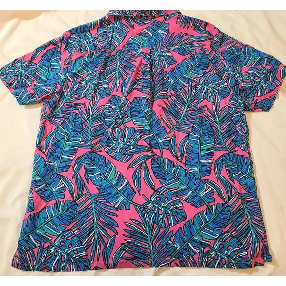 Chubbies Hawaiian Shirt Men’s Medium Blue Pink Tropical Aloha Button Front M - Picture 4 of 7